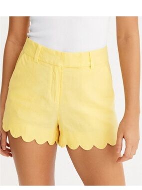 J Crew Yellow Scallop Hem Women's Shorts